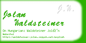 jolan waldsteiner business card